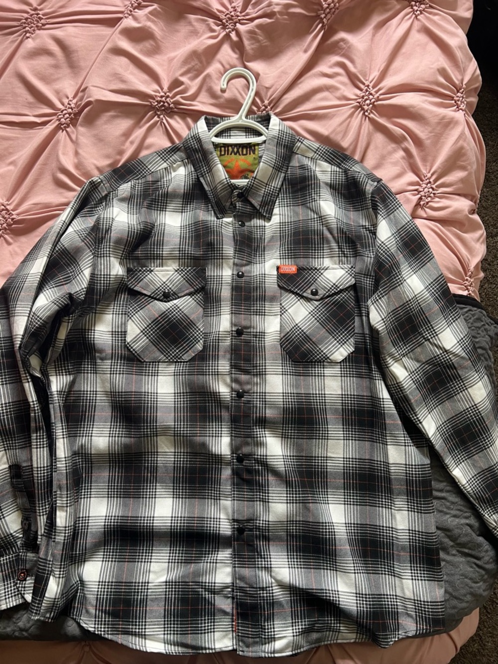DIXXON Flannel XL Black & White Plaid Button-Front Shirt